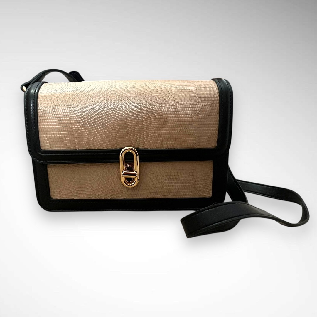 Jules Kae Black And Tan/Beige Mia Vegan Satchel Purse | Nwt